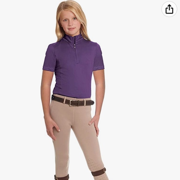 Ovation Kids Cool Rider Tech Short Sleeve Shirt. Purple, medium kids, ovation. - Picture 3 of 3